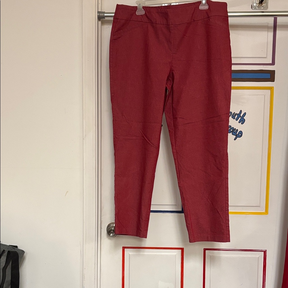 Southern Lady Red Straight Leg Pants